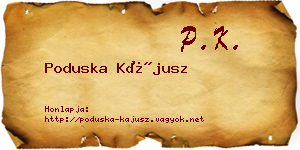Poduska Kájusz névjegykártya